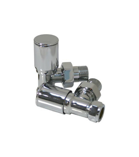 Patterned Chrome Radiator Valves - Angled
