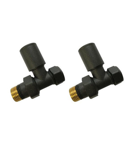 Patterned Anthracite Radiator Valves - Straight