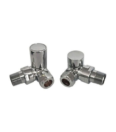 Patterned Chrome Radiator Valves - Corner