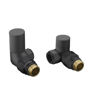 Patterned Anthracite Radiator Valves - Corner
