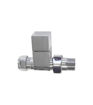 Square Chrome Radiator Valves - Straight