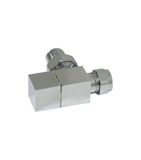 Square Chrome Radiator Valves - Angled