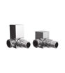 Square Chrome Radiator Valves - Corner