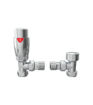 Round Thermostatic Chrome Radiator Valves - Angled