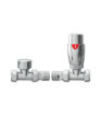 Round Thermostatic Chrome Radiator Valves - Straight