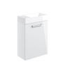 Avon 410mm Wall Hung 1 Door Basin Unit & 1TH Basin - White Gloss