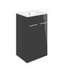 Avon 510mm Floor Standing 2 Door Basin Unit & 1TH Thin Edge Basin - Anthracite Gloss