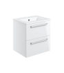 Avon 510mm Wall Hung 2 Drawer Basin Unit & 1TH Thin Edge Basin - White Gloss