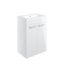 Avon 610mm Floor Standing 2 Door Basin Unit & 1TH Thin Edge Basin - White Gloss