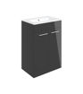 Avon 610mm Floor Standing 2 Door Basin Unit & 1TH Thin Edge Basin - Anthracite Gloss