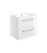 Avon 610mm Wall Hung 2 Drawer Basin Unit & 1TH Thin Edge Basin - White Gloss