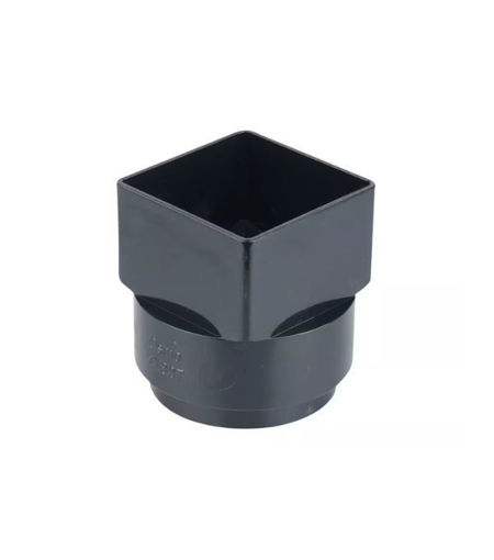 Wavin Osma SquareLine 4T837B Outlet Adaptor Square to Round Black