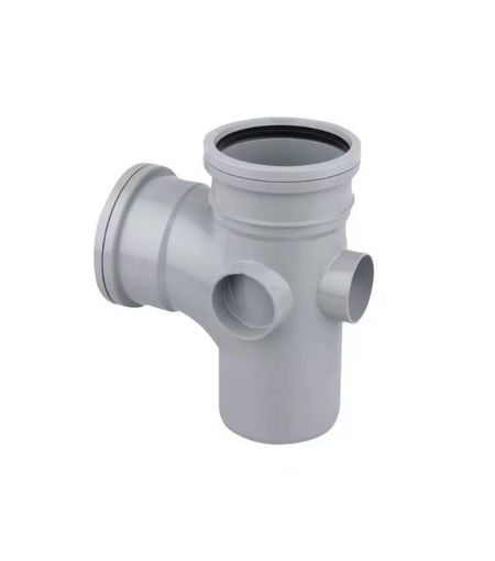 Wavin OsmaSoil 3S190G S/S Single Branch 87.5 deg 82mm Grey