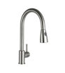 Kartell Round Pull Out Kitchen Sink Mixer - Smooth Body - Brushed Steel