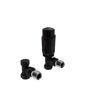 Kartell Design Style 15mm TRV Angled & Lockshield - Twin Pack - Black