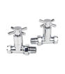 Kartell Times Cross Head Straight Radiator Valves 15mm - Chrome