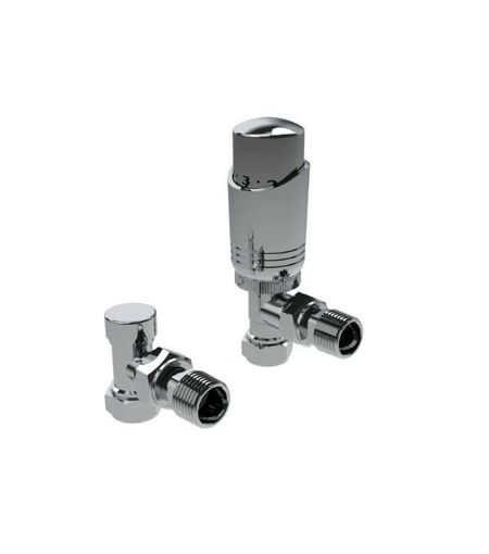 Kartell Design Style 15mm TRV Angled & Lockshield - Twin Pack - Chrome