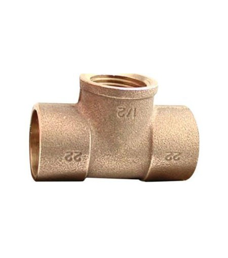 End Feed  22mm x 22mm x 1/2" Female Iron Tee