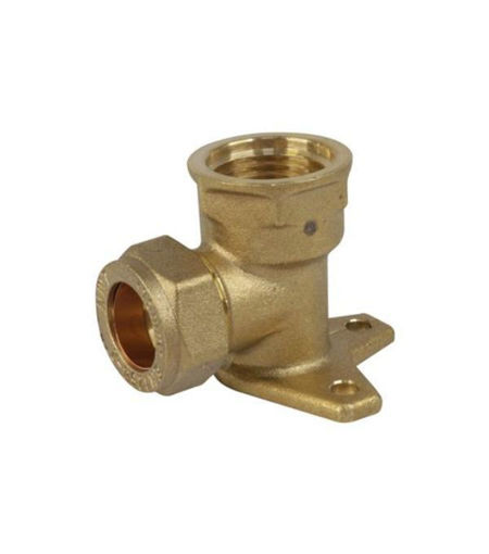 Compression 15mm x 1/2" Wall Plate Elbow Female Iron