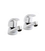 Kartell Kourt Basin Pillar Taps Chrome