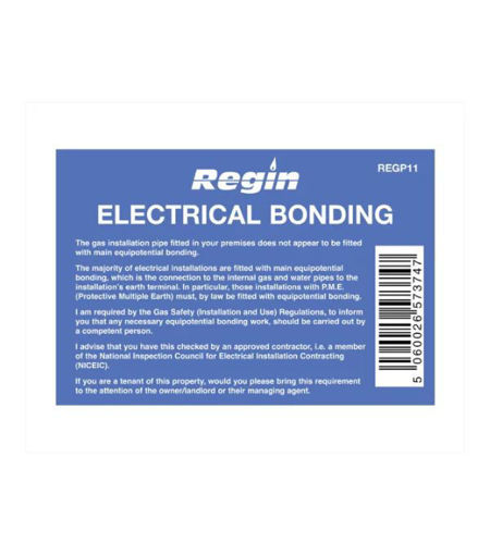 Regin Electrical Bonding Stickers