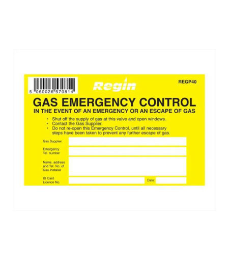 Regin Gas Emergency Control Sticker REGP40 (8)