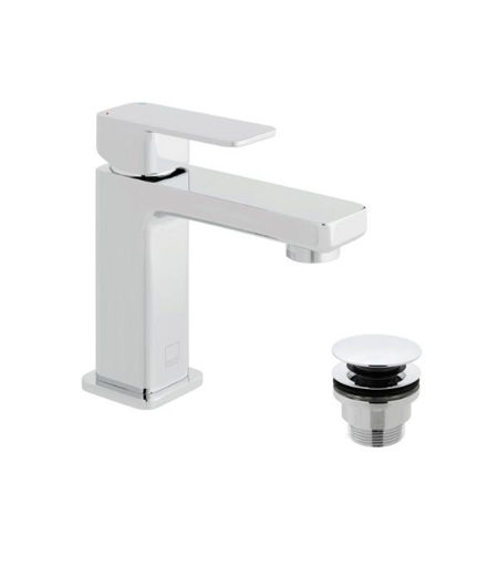 Vado Phase2 Smooth Mini Basin Mixer With Clicker Waste