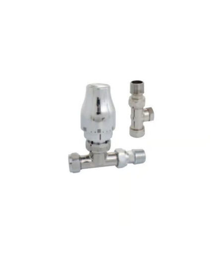 PETPAK15DECS - All Chrome Straight PETITE TRV & Lockshield Valve Pack