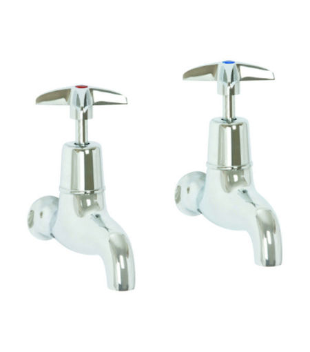 Skara Cross Top Sink Bib Taps CP