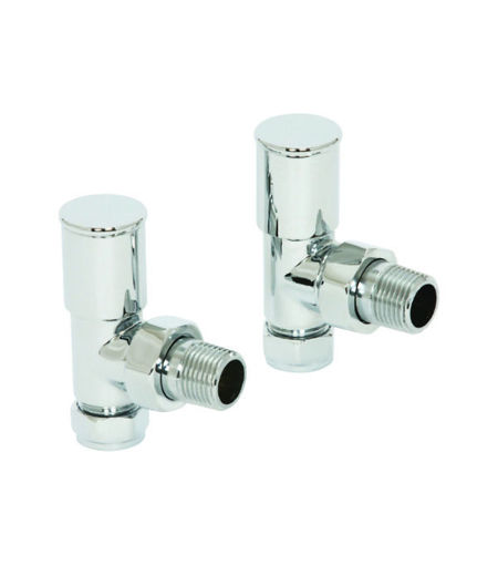 ASP Towel Warmer Modern Radiator Valve-Angled CP pair
