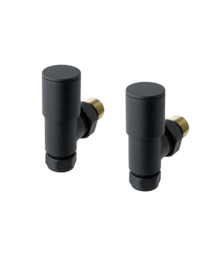 Eastbrook Matt Anthracite Angled Radiator Valves
