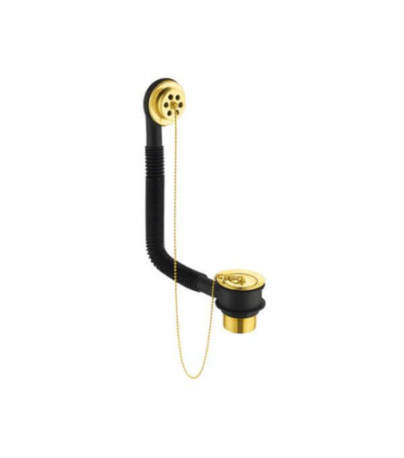 Deva 1 1/2" Brass Bath Waste with Overflow Assembly & Brass Plug - Gold - DW404/501