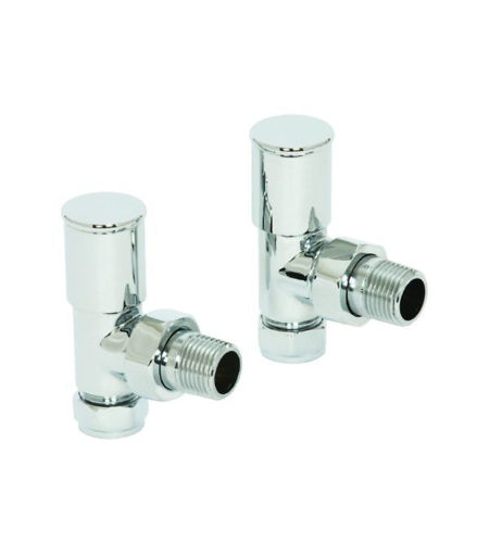 ASP Towel Warmer Modern Radiator Valve-Angled CP pair