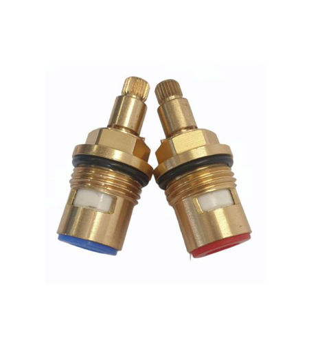 Spares - 1/4 Turn 1/2" Ceramic Valves Cold & Hot (PAIR) (8x24 Spline)