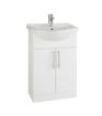 Kartell Encore 550mm Ceramic Basin 1 Tap Hole - White Gloss
