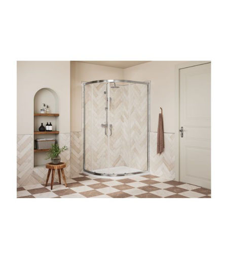 Rixon 1200x800mm 2 Door Offset Quadrant - Chrome