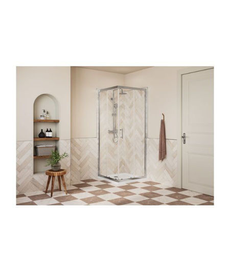 Rixon 800mm Corner Entry Door - Chrome