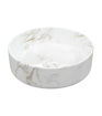 Huxley 355mm Ceramic Round Washbowl & Waste - Marble Effect