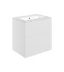 Stanwell 610mm Wall Hung 2 Drawer Basin Unit & 1TH Basin - Matt White