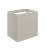 Stanwell 590mm Wall Hung 2 Drawer Basin Unit (No Top) - Matt Latte