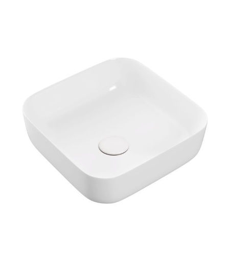Huxley 400mm Ceramic Square Washbowl & Waste - Matt White