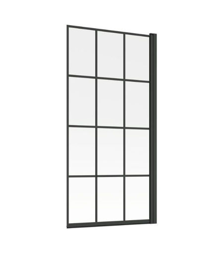 Single Straight Bath Screen - Black Framed