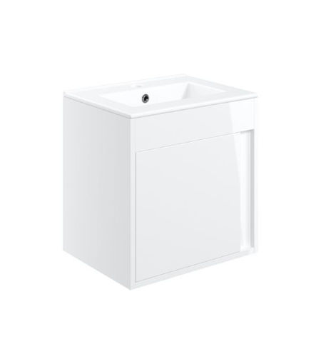 Embankment 510mm Wall Hung Unit Inc. Basin - White Gloss