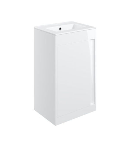 Embankment 510mm Floor Standing Unit Inc. Basin - White Gloss