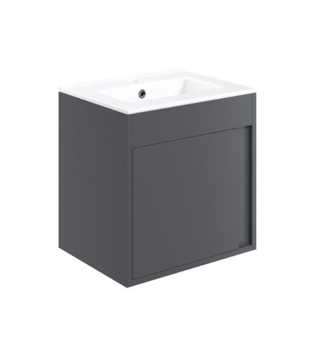 Embankment 510mm Wall Hung Unit Inc. Basin - Matt Graphite Grey