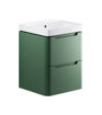 Laburnum 500mm 2 Drawer Wall Hung Cloakroom Basin Unit - Matt Sage Green