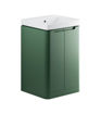 Laburnum 500mm 2 Door Floor Standing Cloakroom Basin Unit - Matt Sage Green