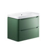 Laburnum 805mm 2 Drawer Wall Hung Basin Unit - Matt Sage Green