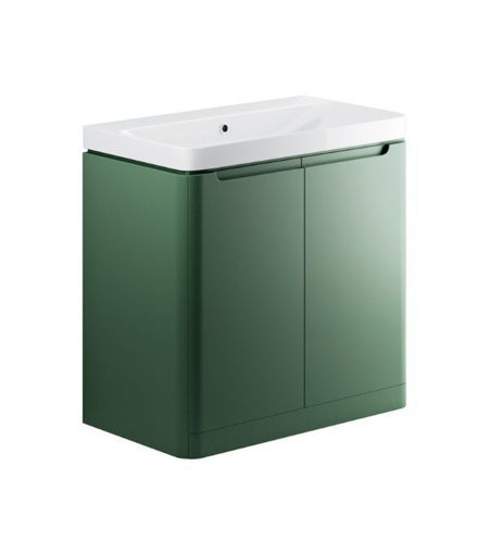Laburnum 805mm 2 Door Floor Standing Basin Unit - Matt Sage Green