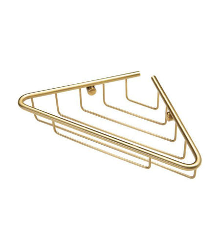 Steele 1-Tier Corner Shower Caddy - Brushed Brass